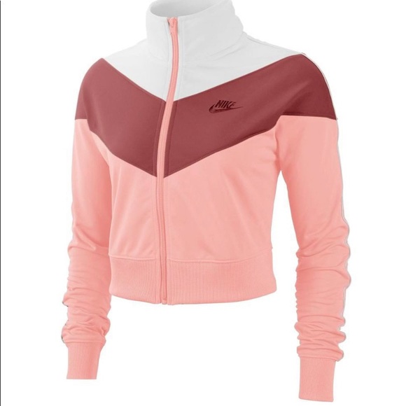 women's nike sportswear crop heritage track jacket